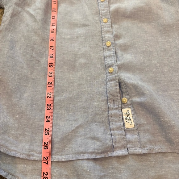 J Crew Captaine Linen Shirt S french blue Button Baird McNutt Women's BY693 - Picture 11 of 13